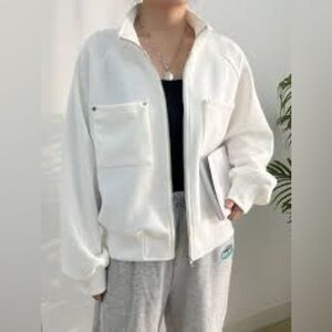 NWT White Bomber Jacket from Nordstrom Rack Size Large